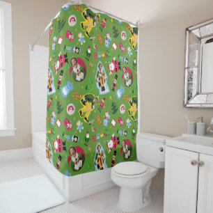 Buddy the Elf and Christmas Icons Pattern Shower Curtain