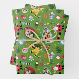 Buddy the Elf and Christmas Icons Pattern Wrapping Paper Sheet