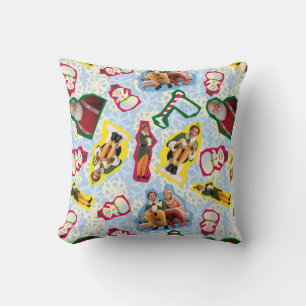 Buddy the Elf and Santa North Pole Pattern Cushion