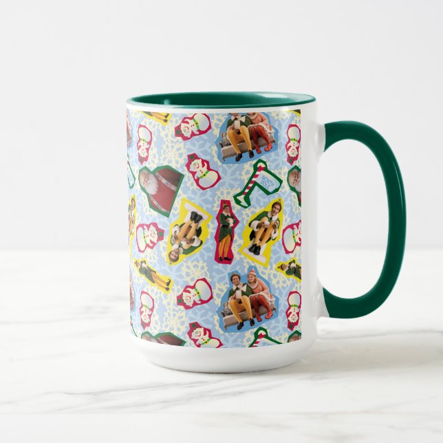 Buddy the Elf and Santa North Pole Pattern Mug (Right)