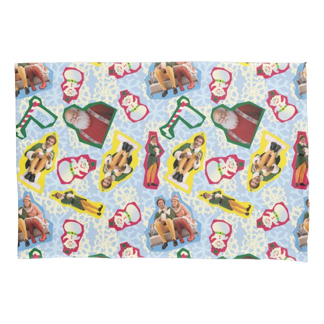 Buddy the Elf and Santa North Pole Pattern Pillowcase (Front)
