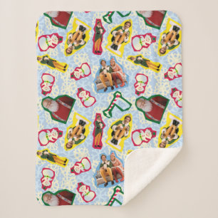 Buddy the Elf and Santa North Pole Pattern Sherpa Blanket