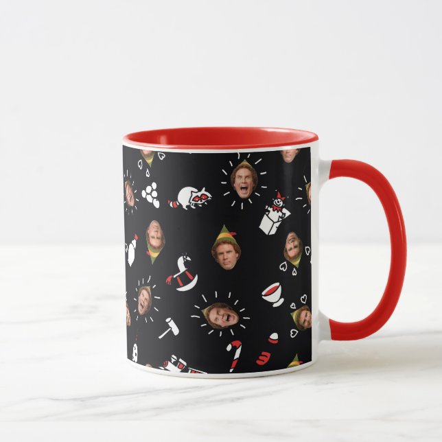Buddy the Elf Black Doodle Pattern Mug (Right)