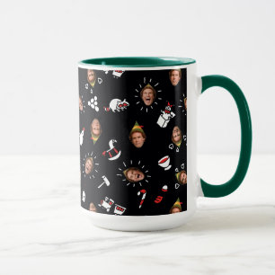 Buddy the Elf Black Doodle Pattern Mug