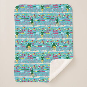 Buddy the Elf Candy Pattern Sherpa Blanket
