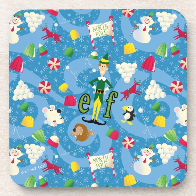 Buddy the Elf Cartoon Pattern Coaster (Front)