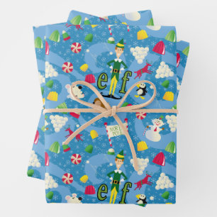 Buddy the Elf Cartoon Pattern Wrapping Paper Sheet