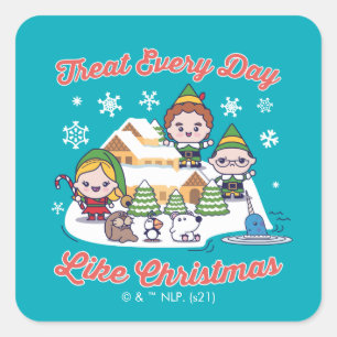 Buddy the Elf Chibi Graphic Square Sticker