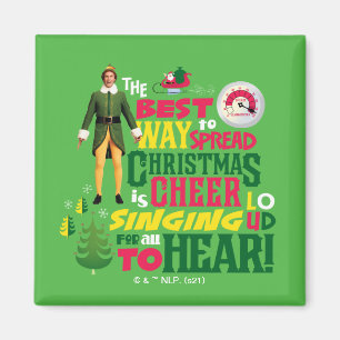 Buddy the Elf   Christmas Cheer Graphic Quote Magnet