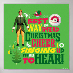 Buddy the Elf   Christmas Cheer Graphic Quote Poster