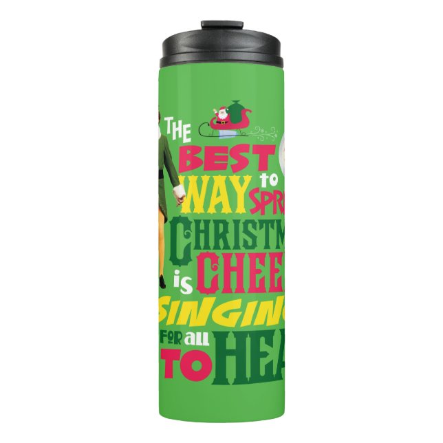 Buddy the Elf | Christmas Cheer Graphic Quote Thermal Tumbler (Front)