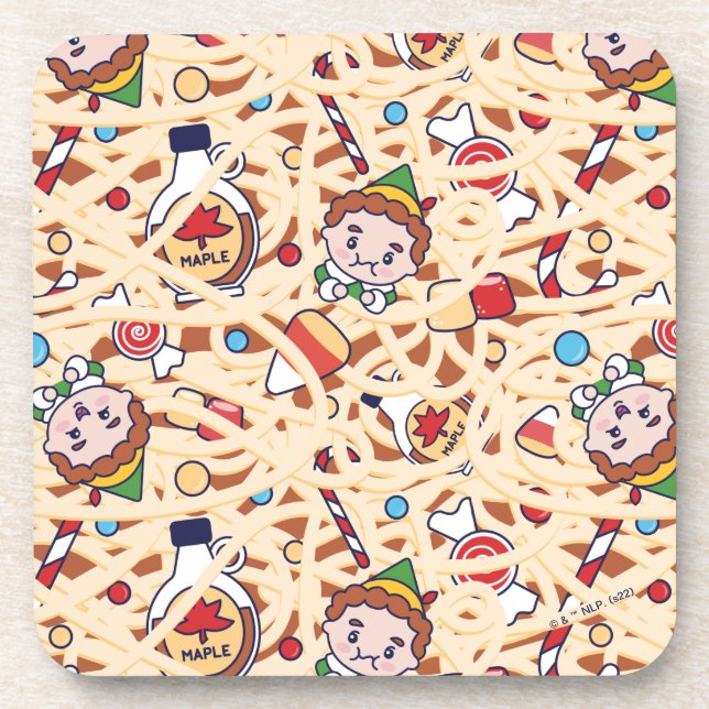 Buddy the Elf | Christmas Cheer Pattern Coaster (Front)