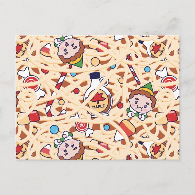 Buddy the Elf | Christmas Cheer Pattern Postcard (Front)