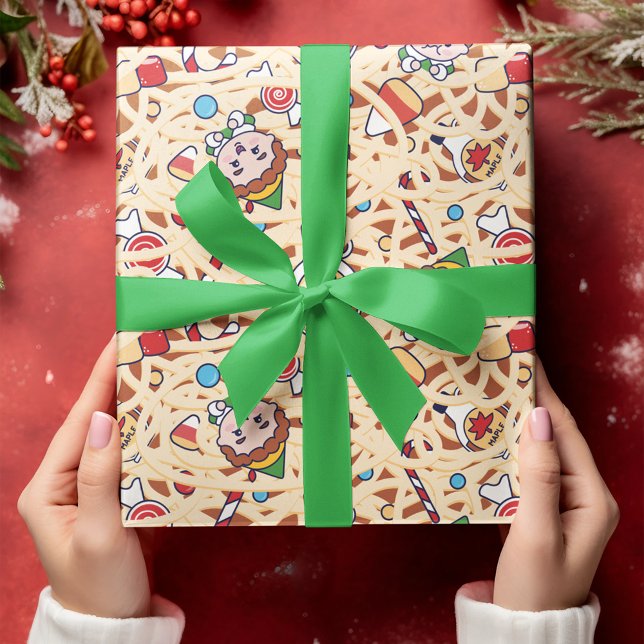 Buddy the Elf | Christmas Cheer Pattern Wrapping Paper Sheet (Wrapped gift)