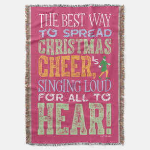 Buddy the Elf   Christmas Cheer Quote Throw Blanket