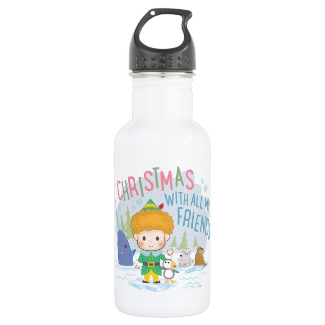 Buddy the Elf Christmas With All My Friends 532 Ml Water Bottle (Front)