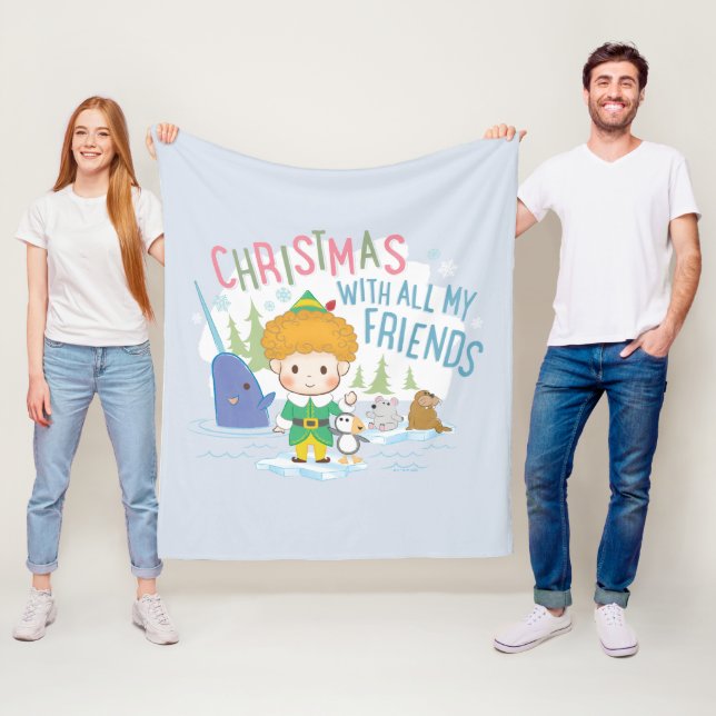Buddy the Elf Christmas With All My Friends Fleece Blanket (In Situ)