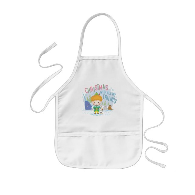 Buddy the Elf Christmas With All My Friends Kids Apron (Front)