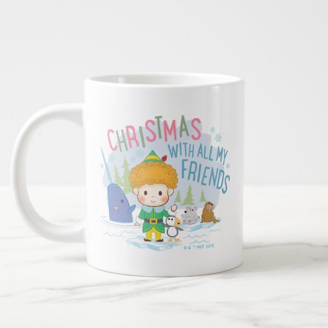 Buddy the Elf Christmas With All My Friends Large Coffee Mug (Left)