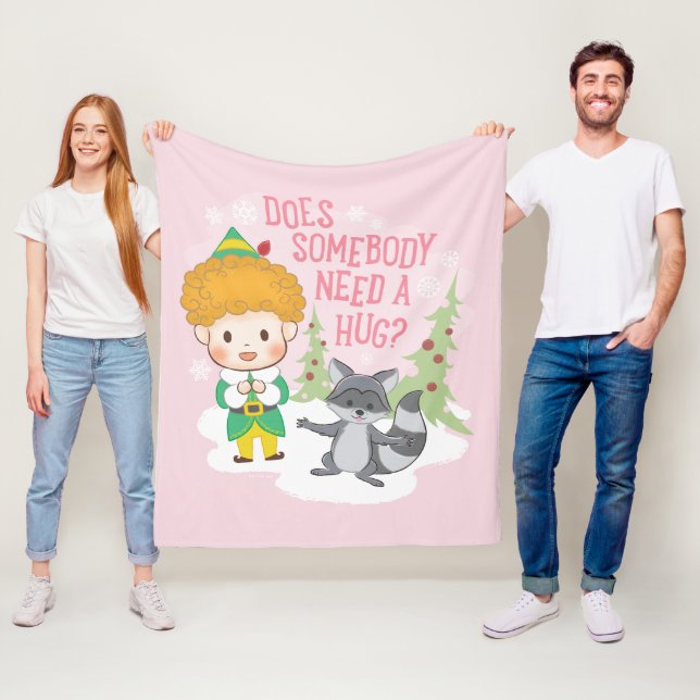 Buddy the Elf Does Somebody Need a Hug? Fleece Blanket (In Situ)