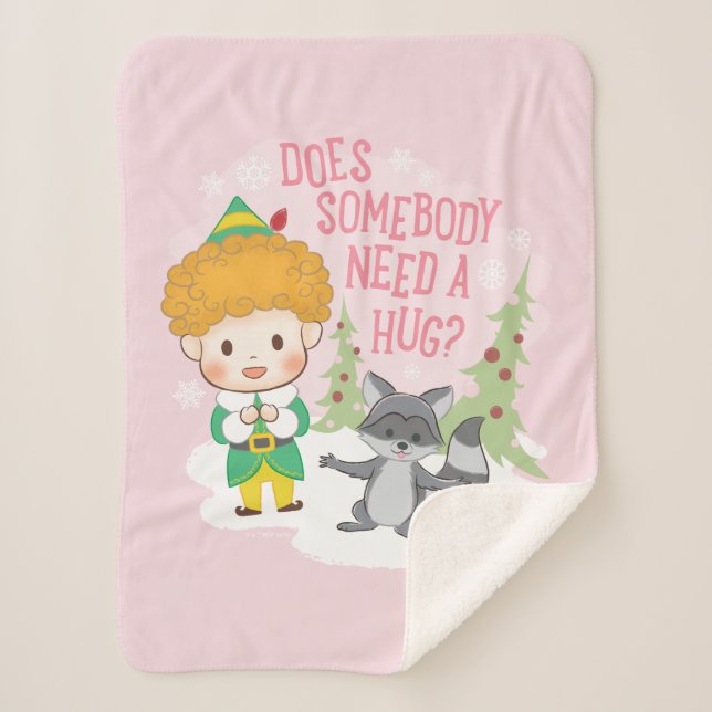 Buddy the Elf Does Somebody Need a Hug? Sherpa Blanket (Front)