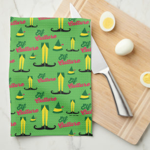 Buddy the Elf Elf Culture Pattern Tea Towel