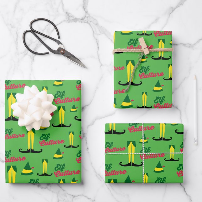 Buddy the Elf | Elf Culture Pattern Wrapping Paper Sheet (Front)