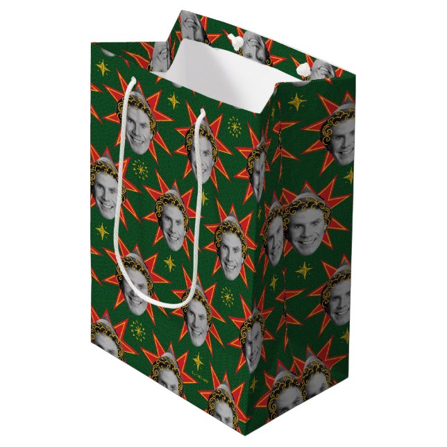 Buddy the Elf Emotions Pattern Medium Gift Bag (Front Angled)
