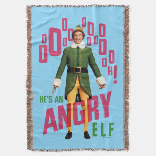 Buddy the Elf   He's an Angry Elf Throw Blanket