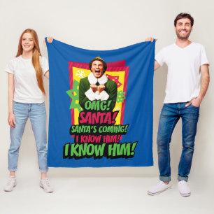 Buddy the Elf   OMG! Santa! Fleece Blanket