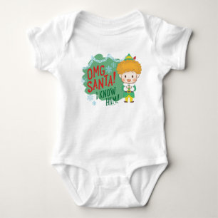 Buddy the Elf OMG Santa! I Know Him! Baby Bodysuit