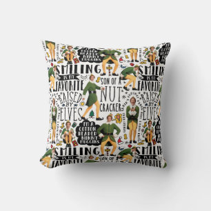 Buddy the Elf Quote Pattern Cushion