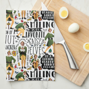 Buddy the Elf Quote Pattern Tea Towel