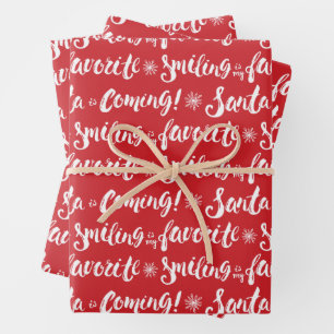 Buddy the Elf   Smiling is my Favorite Pattern Wrapping Paper Sheet