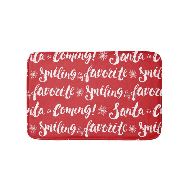 Buddy the Elf | Smiling is my Favourite Pattern Bath Mat (Front)