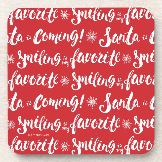 Buddy the Elf | Smiling is my Favourite Pattern Coaster (Front)