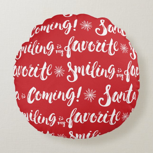 Buddy the Elf | Smiling is my Favourite Pattern Round Cushion (Front)