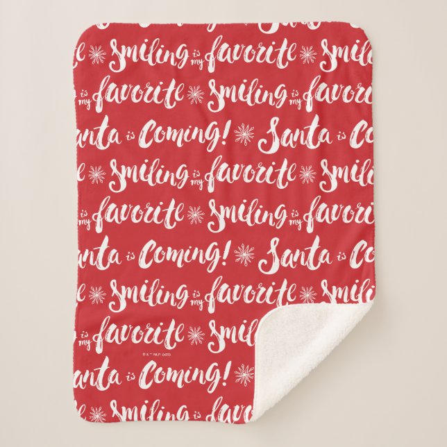 Buddy the Elf | Smiling is my Favourite Pattern Sherpa Blanket (Front)