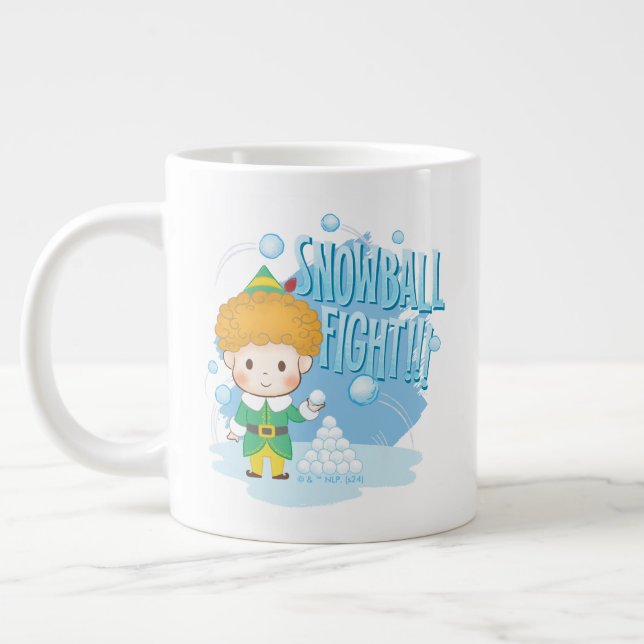 Buddy the Elf Snowball Fight! Large Coffee Mug (Left)