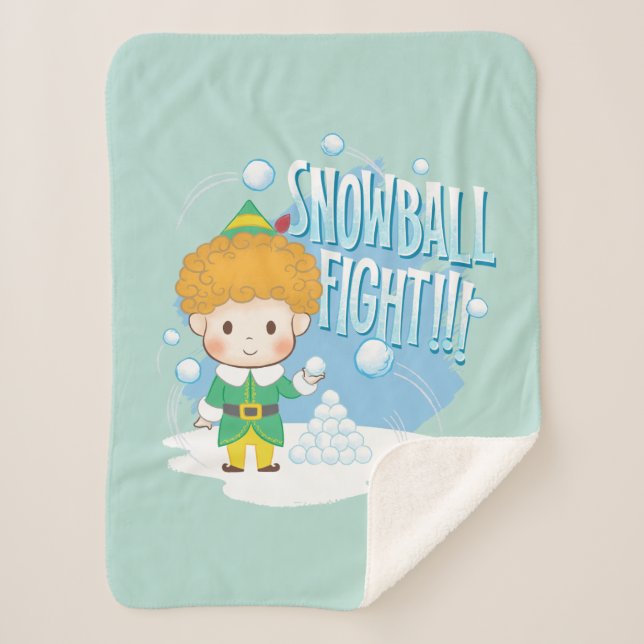 Buddy the Elf Snowball Fight! Sherpa Blanket (Front)