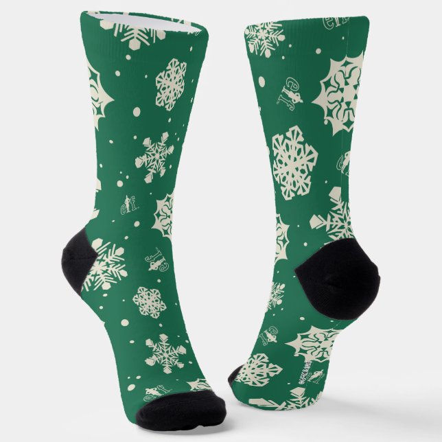 Buddy the Elf Snowflake Pattern Socks (Angled)