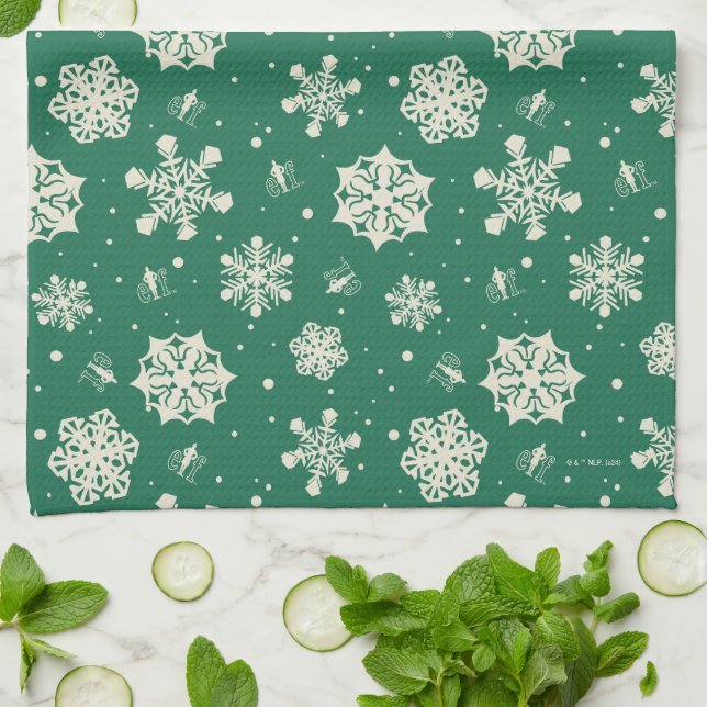 Buddy the Elf Snowflake Pattern Tea Towel (Folded)