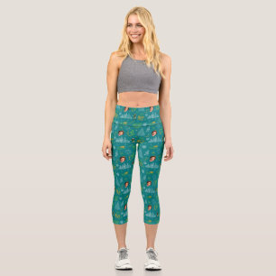 Buddy the Elf Teal Quote Pattern Capri Leggings