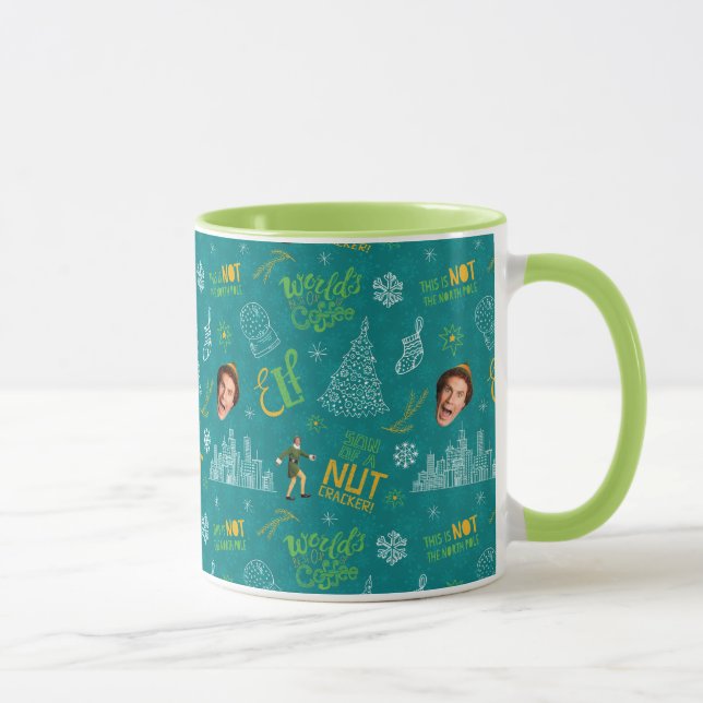 Buddy the Elf Teal Quote Pattern Mug (Right)