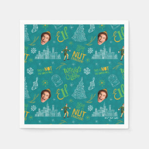 Buddy the Elf Teal Quote Pattern Napkin