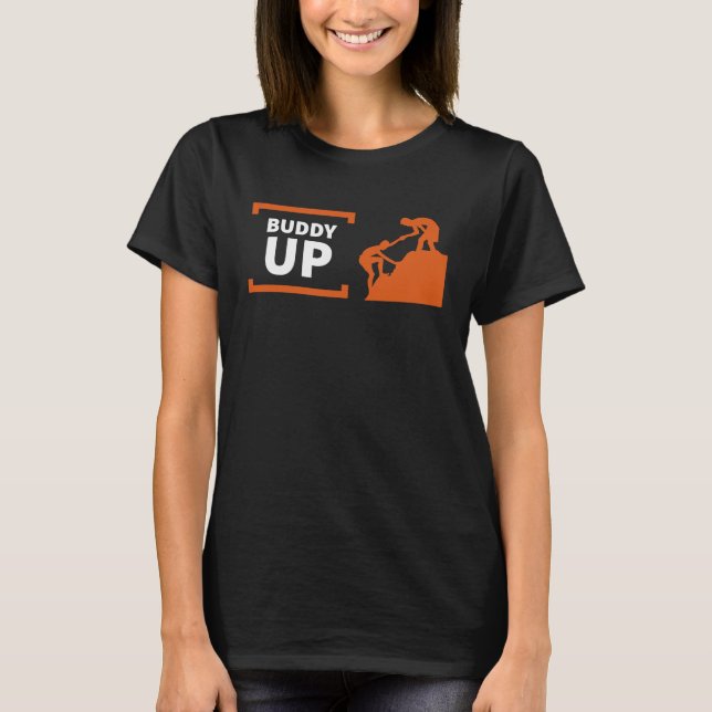 Buddy Up Hiking Climbing T-Shirt (Front)