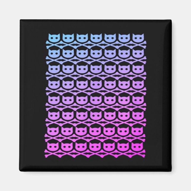 Buddycatafk all over skull pink fade dark  magnet (Front)