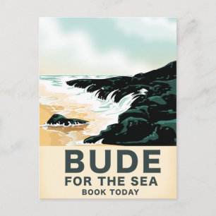 Bude Cornwall travel poster Postcard