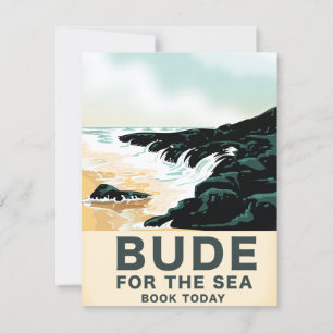 Bude Cornwall travel poster Postcard