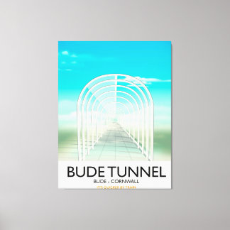 Bude Tunnel, Cornwall Parody Travel poster Canvas Print